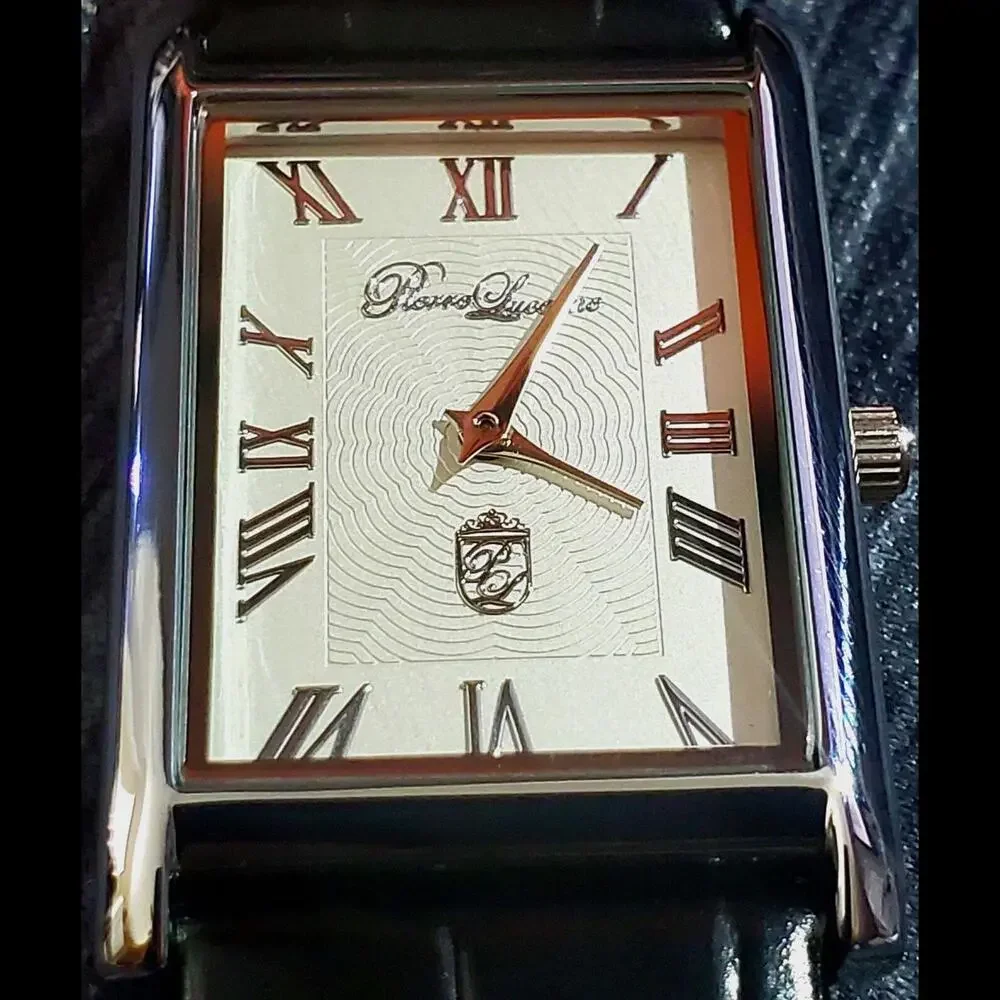 Pierre Lucerne Seiko Y120 Mens SQ Tank Watch Roman‎ Wave Dial